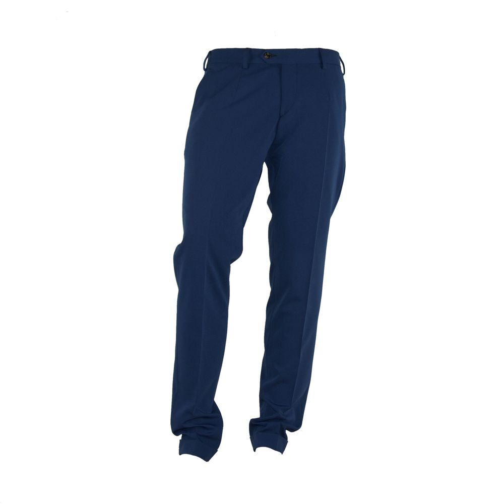 Made in Italy Elegant Blue Trousers for Sophisticated Men Made in Italy