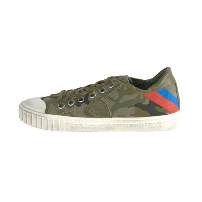 Philippe Model Gare L U Bandes Camou Vert Leather Sneakers Philippe Model