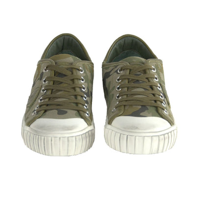 Philippe Model Gare L U Bandes Camou Vert Leather Sneakers Philippe Model