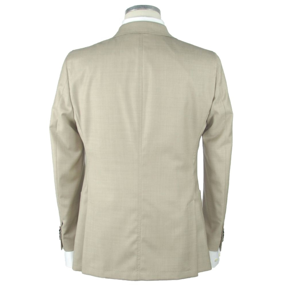 Emilio Romanelli Beige Wool Slim Blazer Emilio Romanelli