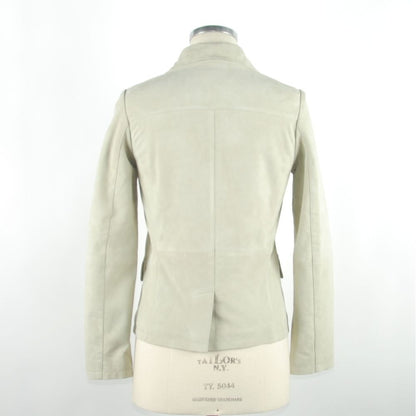 Chic White Leather Jacket by Emilio Romanelli Emilio Romanelli