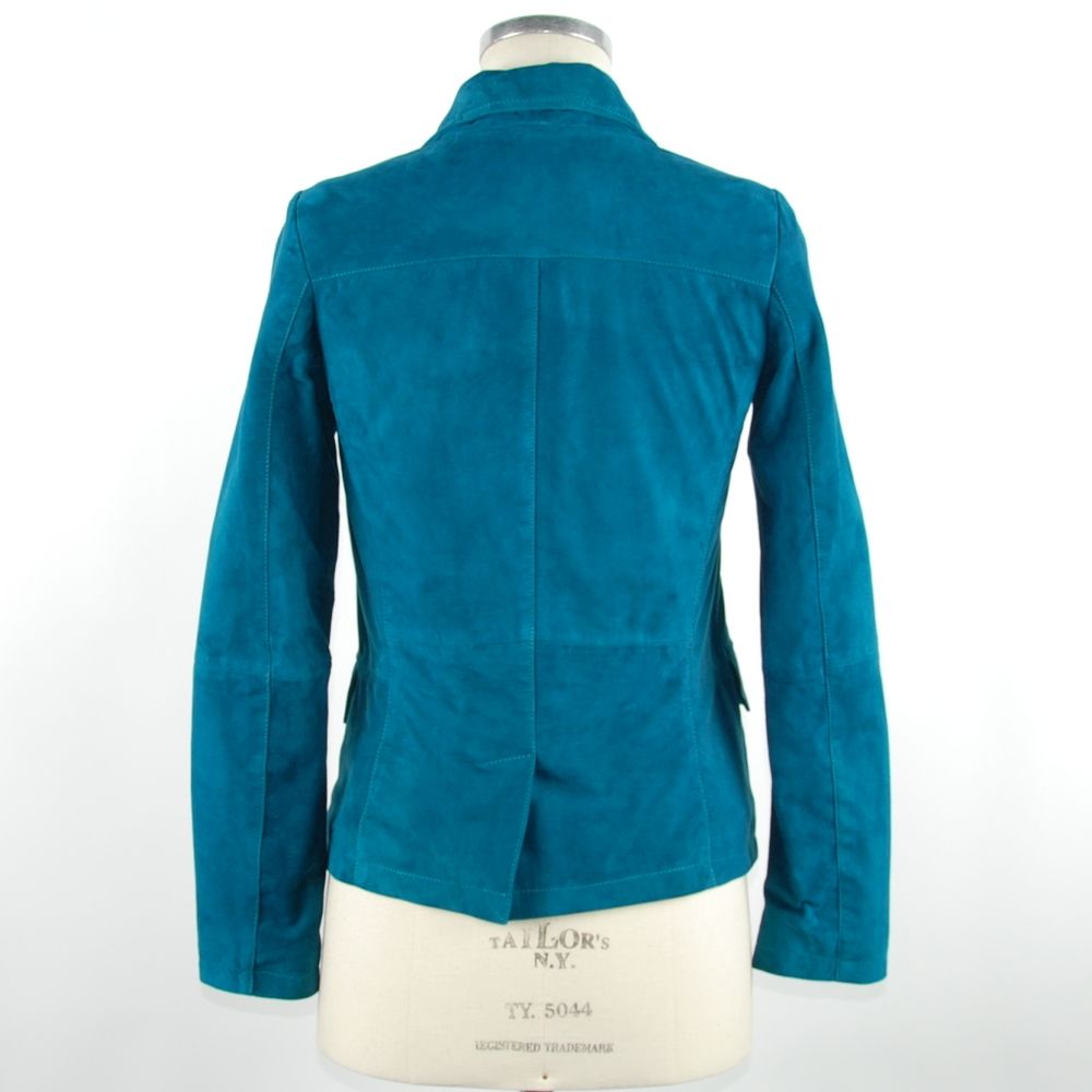 Emilio Romanelli Elegant Green Leather Jacket Emilio Romanelli