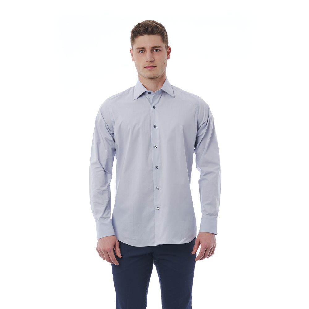 Bagutta Gray Cotton Men Shirt Bagutta