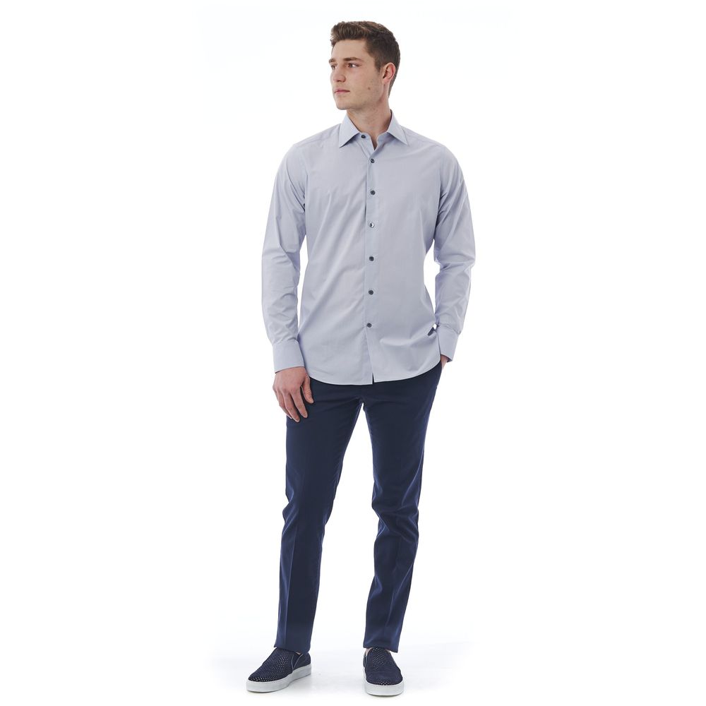 Bagutta Gray Cotton Men Shirt Bagutta