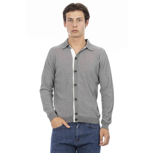 Baldinini Trend Gray Cotton Men Shirt Baldinini Trend