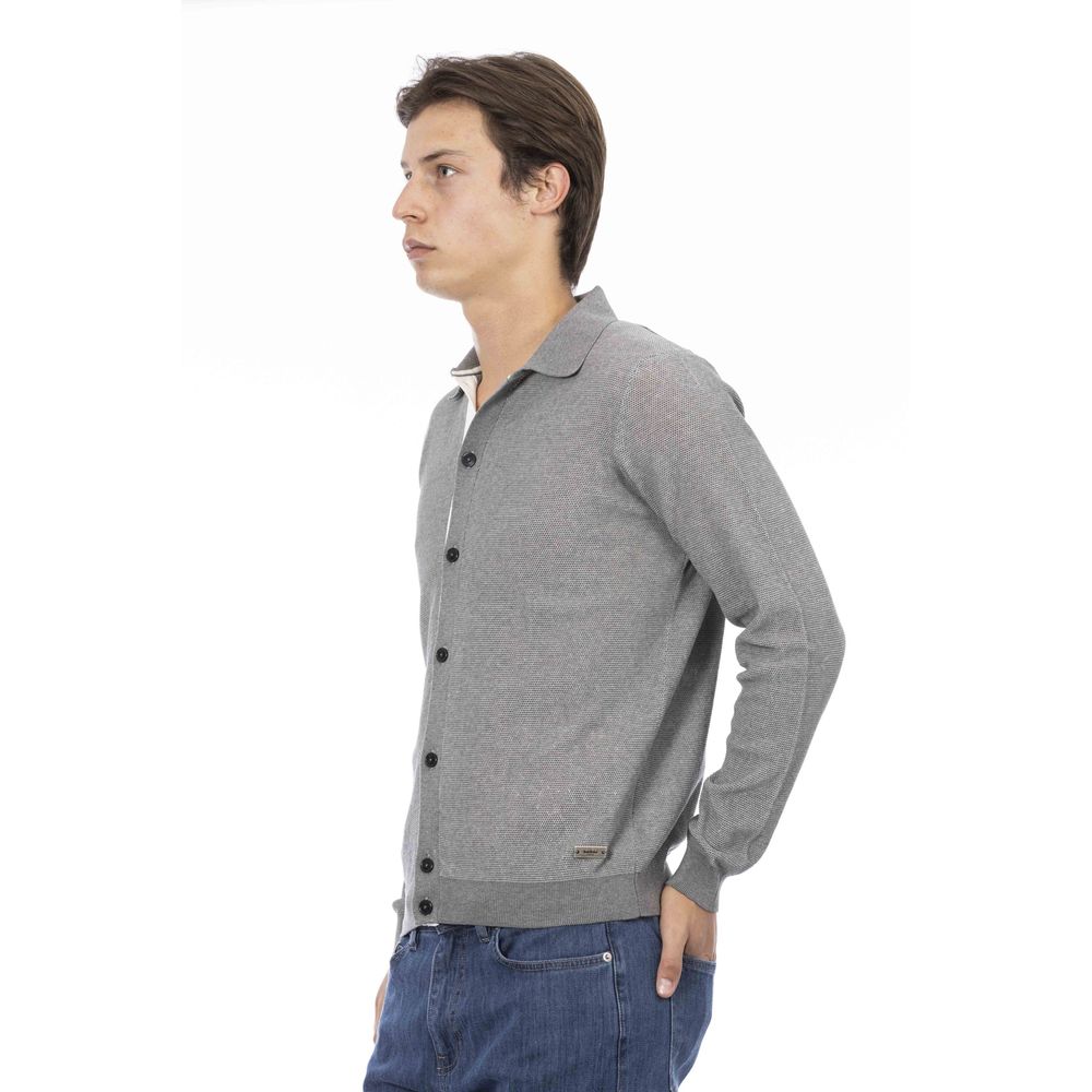 Baldinini Trend Gray Cotton Men Shirt Baldinini Trend