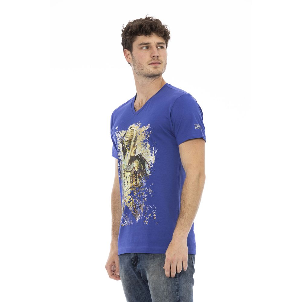 Trussardi Action Blue Cotton Men T-Shirt Trussardi Action