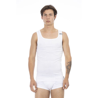 Bikkembergs White Cotton Men Tank Top Bikkembergs