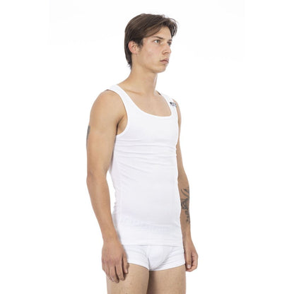 Bikkembergs White Cotton Men Tank Top Bikkembergs