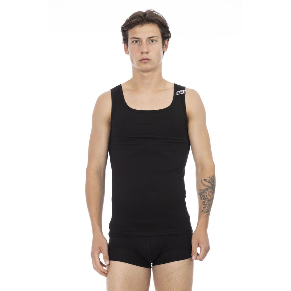 Bikkembergs Black Cotton Men Tank Top