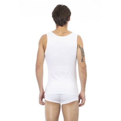 Bikkembergs White Cotton Men Tank Top Bikkembergs