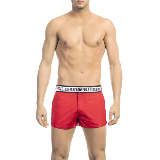 Bikkembergs Red Polyamide Men Swim Short Bikkembergs