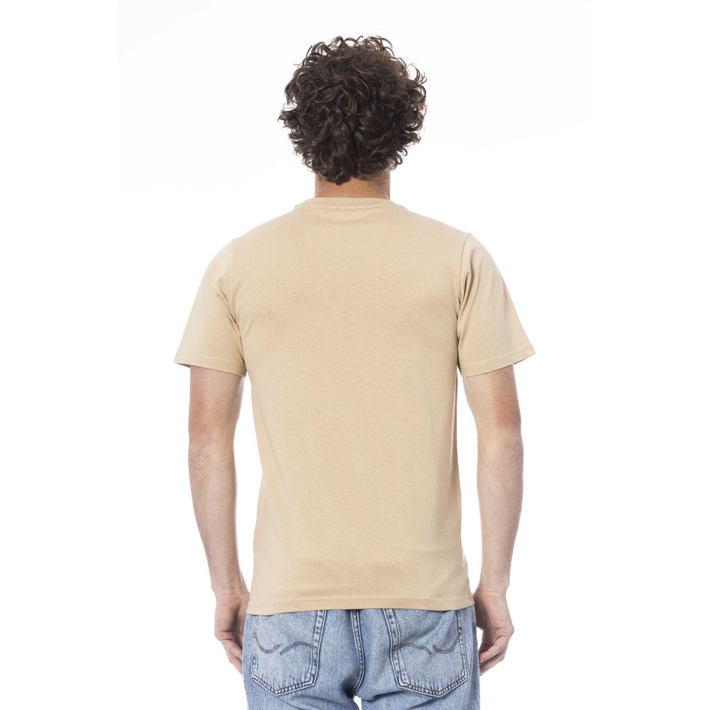 Cavalli Class Beige Cotton Men T-Shirt Cavalli Class