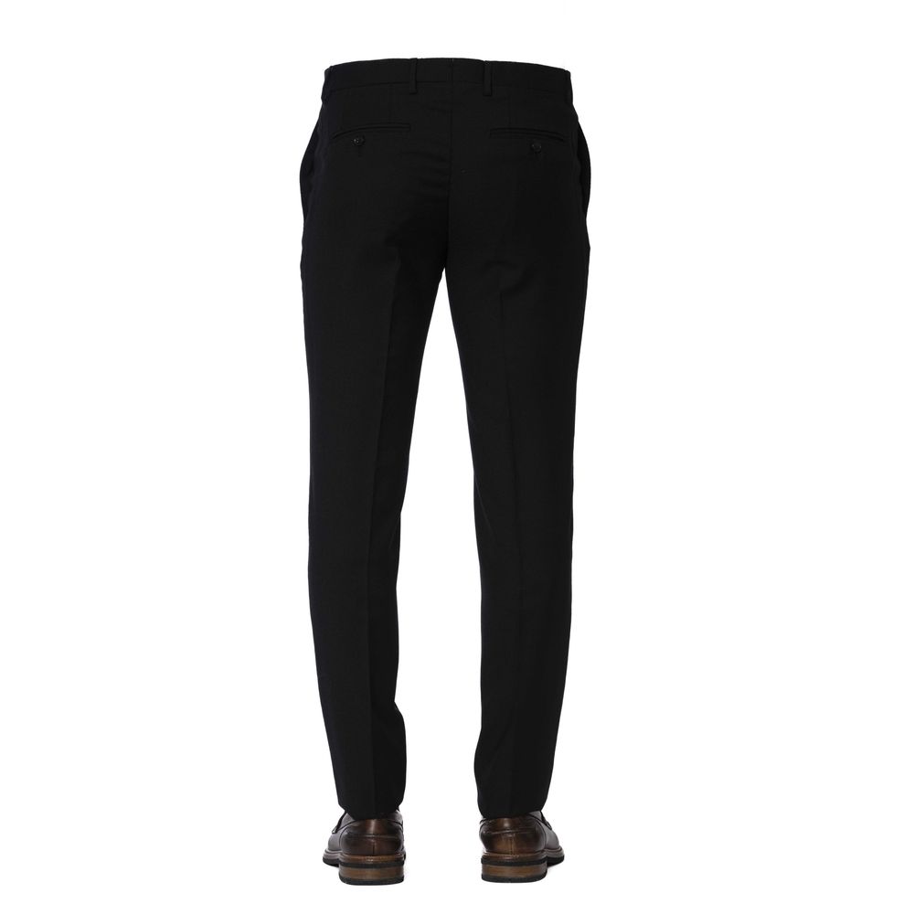 Trussardi Black Wool Men Trouser Trussardi