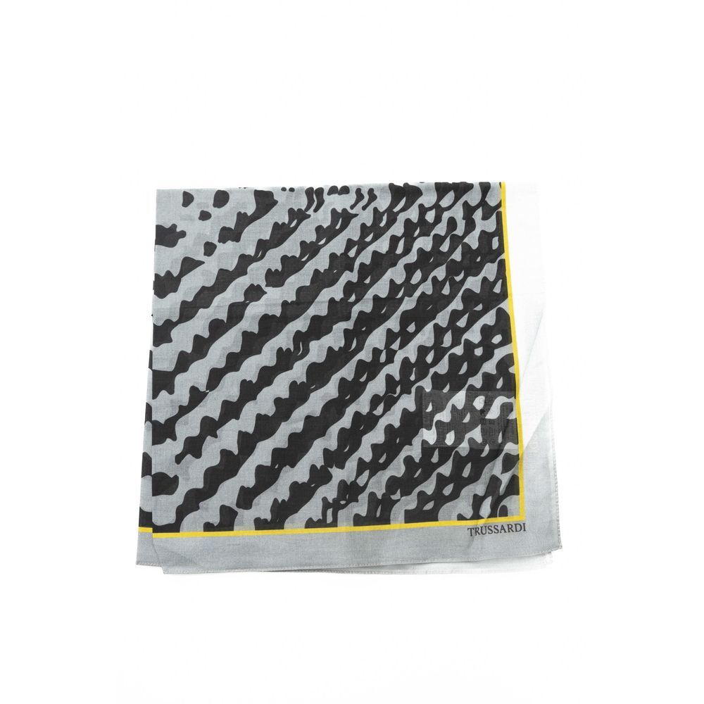 Trussardi Gray Cotton Men Scarf Trussardi