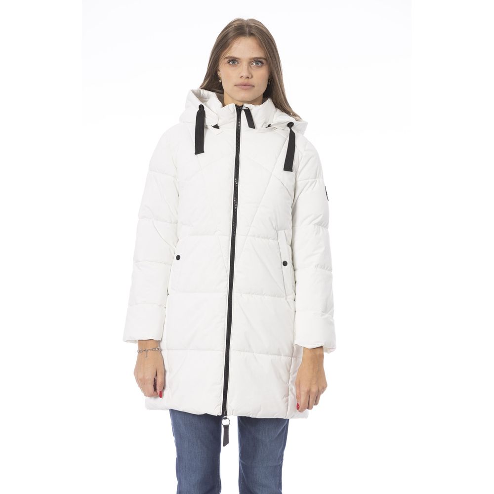 Baldinini Trend White Polyester Women Coat Baldinini Trend