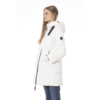 Baldinini Trend White Polyester Women Coat Baldinini Trend