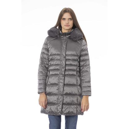 Baldinini Trend Gray Polyester Women Jacket Baldinini Trend