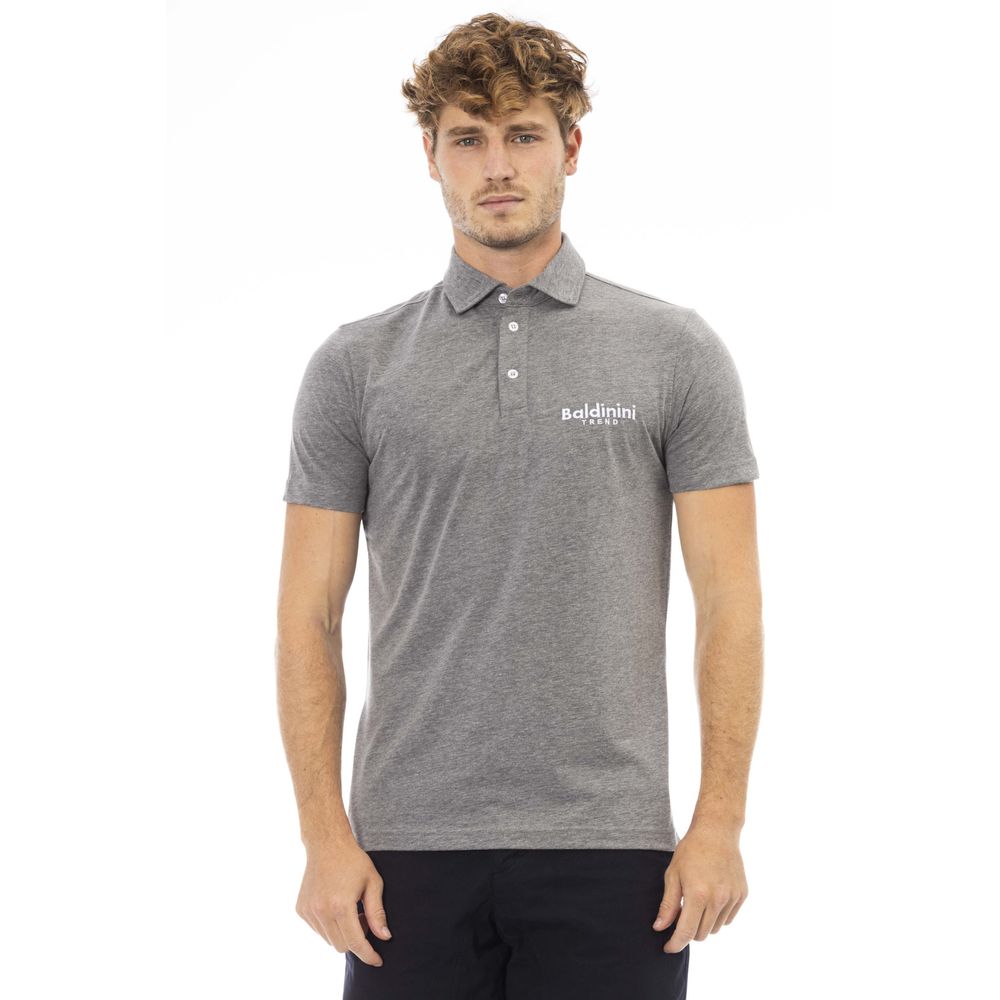 Baldinini Trend Gray Cotton Men Polo