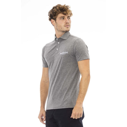 Baldinini Trend Gray Cotton Men Polo Baldinini Trend