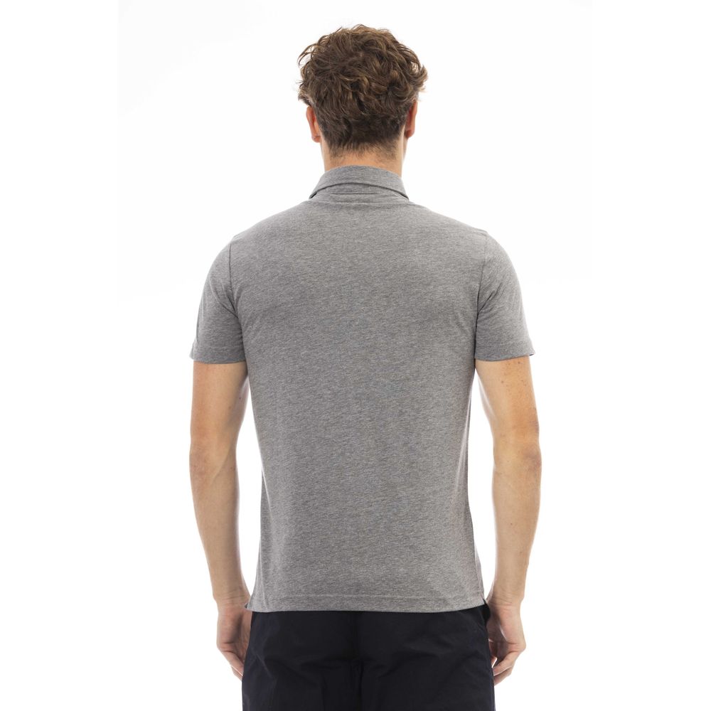 Baldinini Trend Gray Cotton Men Polo Baldinini Trend