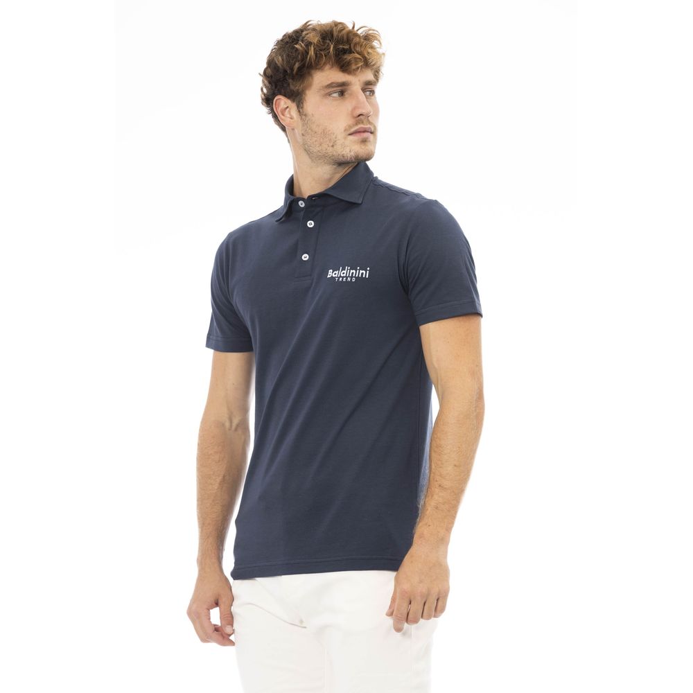 Baldinini Trend Blue Cotton Men Polo Baldinini Trend