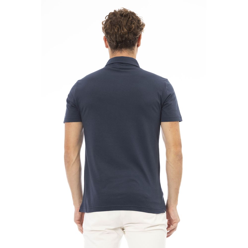 Baldinini Trend Blue Cotton Men Polo Baldinini Trend