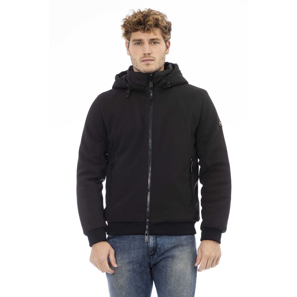 Baldinini Trend Black Polyester Men Jacket Baldinini Trend