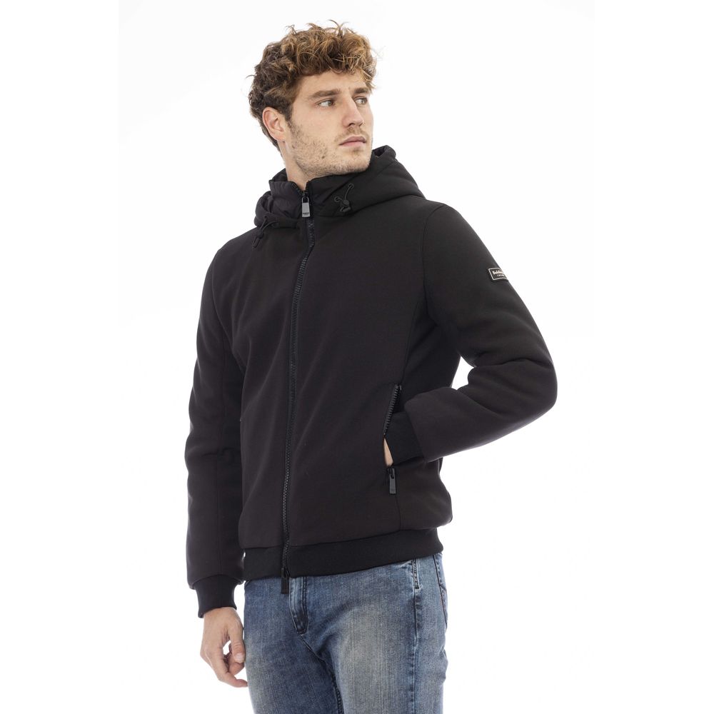 Baldinini Trend Black Polyester Men Jacket Baldinini Trend