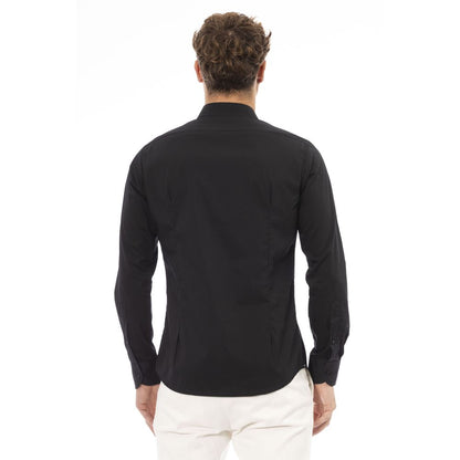 Baldinini Trend Black Cotton Men Shirt Baldinini Trend