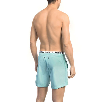 Bikkembergs Light Blue Polyester Men Swim Short Bikkembergs