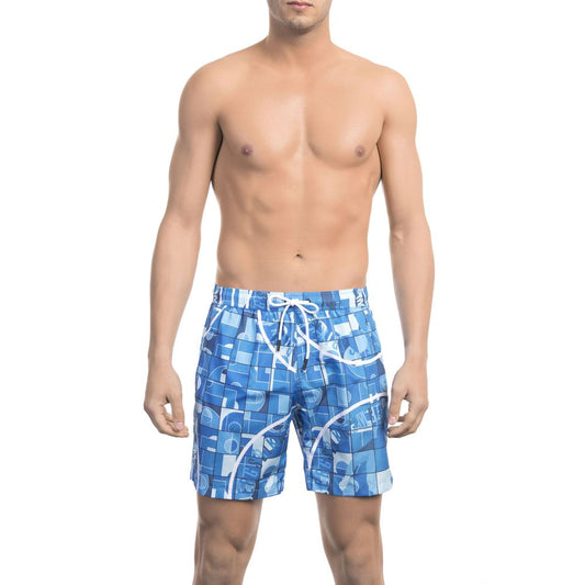 Bikkembergs Light Blue Polyester Men Swim Short Bikkembergs