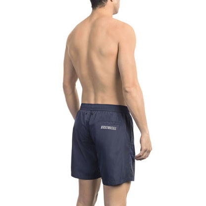 Bikkembergs Blue Polyester Men Swim Short Bikkembergs