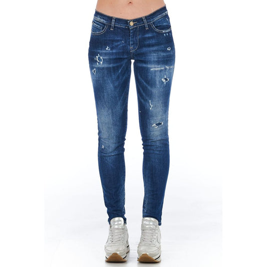 Frankie Morello Blue Cotton Women's Skinny Jean Frankie Morello