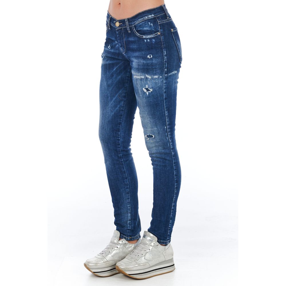 Frankie Morello Blue Cotton Women's Skinny Jean Frankie Morello