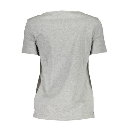 Guess Jeans Chic Gray Printed Logo Tee Guess Jeans