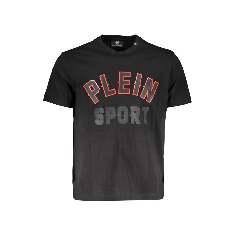 Plein Sport Elevated Athletic Black Tee with Iconic Print Plein Sport