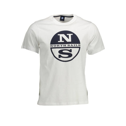 North Sails Elegant White Printed Round Neck Tee North Sails