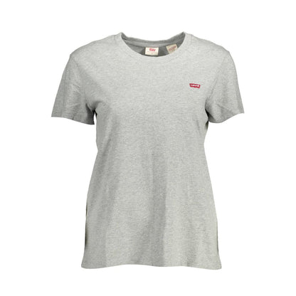 Levi's Chic Gray Round Neck Cotton Tee Levi's