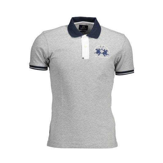 La Martina Slim Fit Embroidered Polo in Gray La Martina