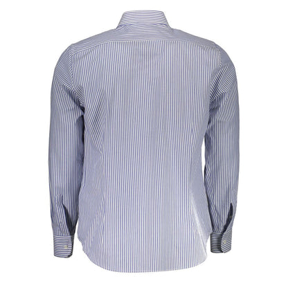 La Martina Elegant Blue Cotton Long Sleeve Shirt La Martina