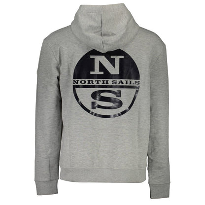 North Sails Chic Gray Hooded Sweatshirt with Print North Sails