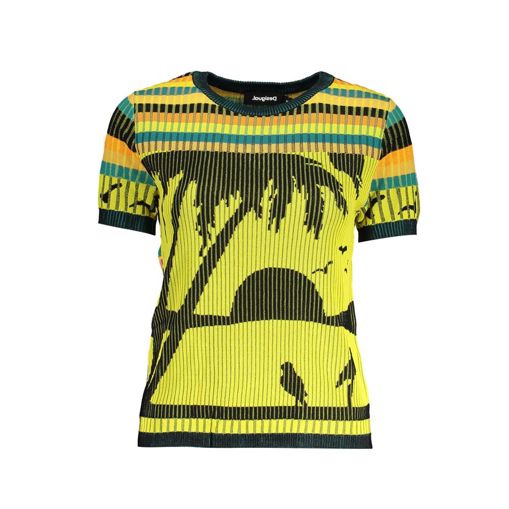 Desigual Chic Sunset Yellow Contrast Detail Top Desigual