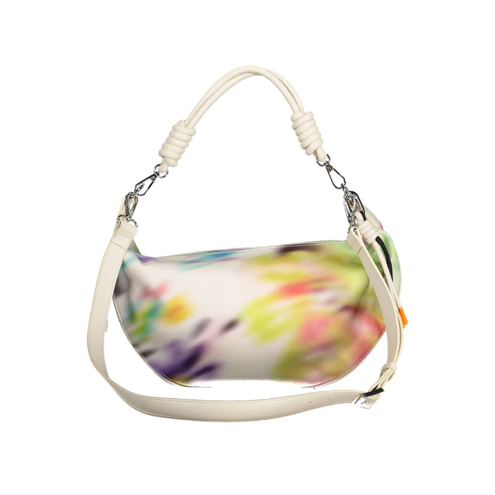 Desigual Chic White Expandable Handbag with Contrasting Accents Desigual