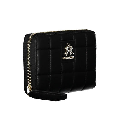 La Martina Sleek Black Polyurethane Wallet La Martina