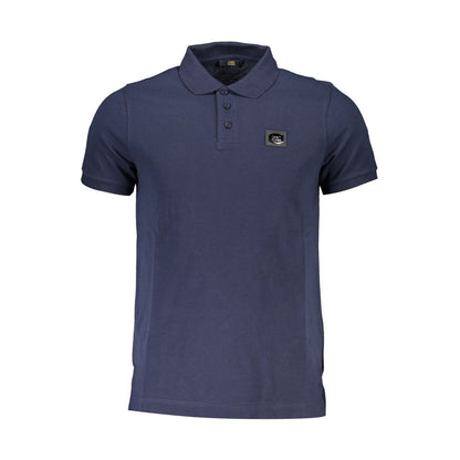 Cavalli Class Elegant Blue Cotton Polo with Chic Detailing Cavalli Class