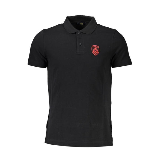 Cavalli Class Elegant Short-Sleeve Polo Shirt in Classic Black Cavalli Class