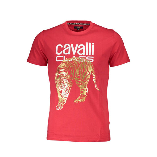 Cavalli Class Red Cotton T-Shirt Cavalli Class