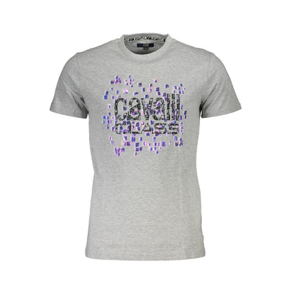 Cavalli Class Gray Cotton T-Shirt Cavalli Class