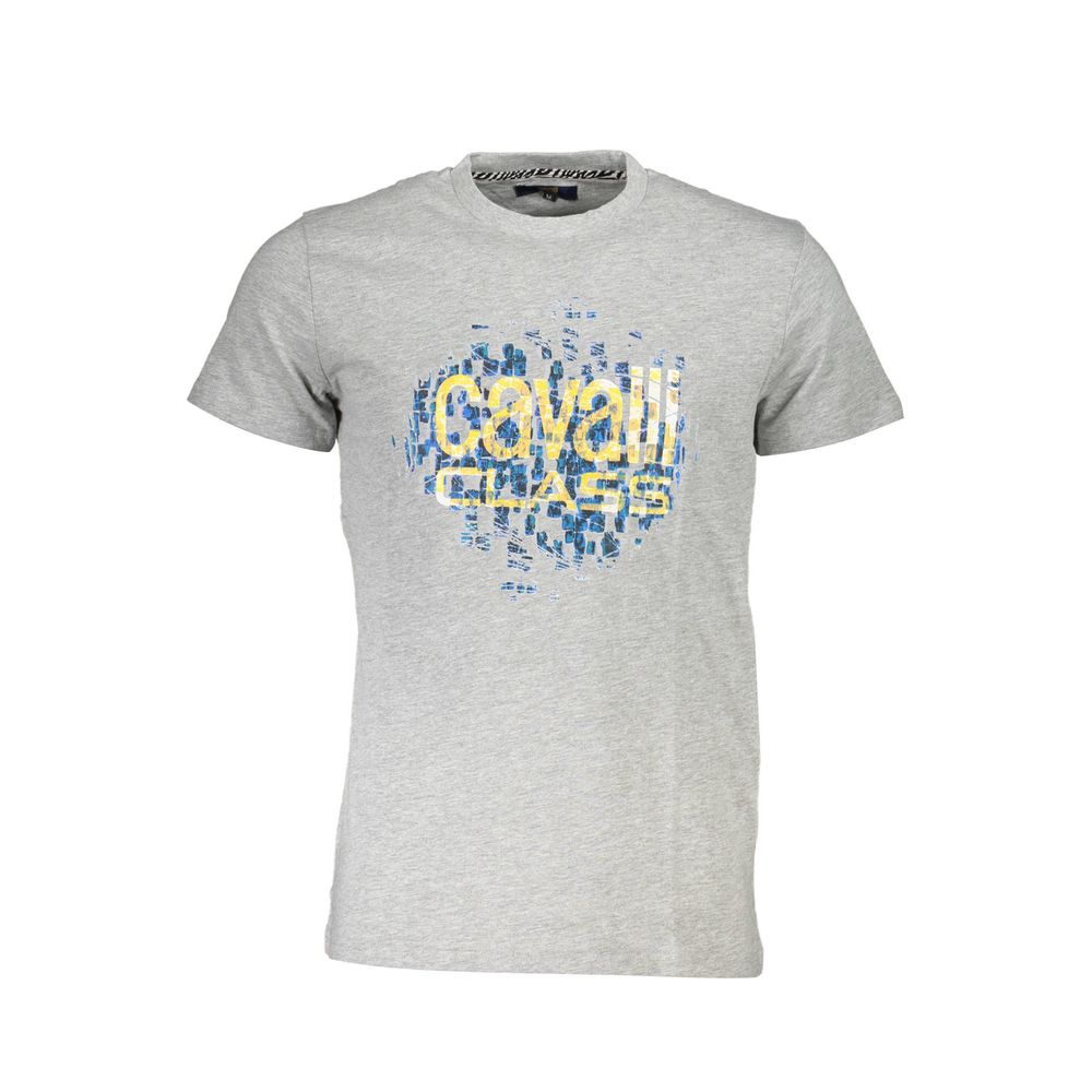 Cavalli Class Gray Cotton T-Shirt Cavalli Class